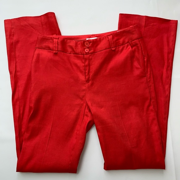 Anthro Elevenses burnt orange linen blend pants - Picture 3 of 6